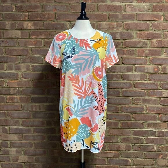 MinkPink Multi Color Citrust Short Sleeve Dress Size Size Large NEW - Picture 2 of 7